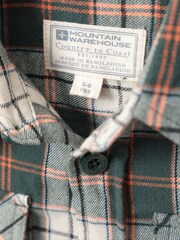 Mountain Warehouse Green Kids Flannel Check 100% Cotton Shirt - Image 5 of 5