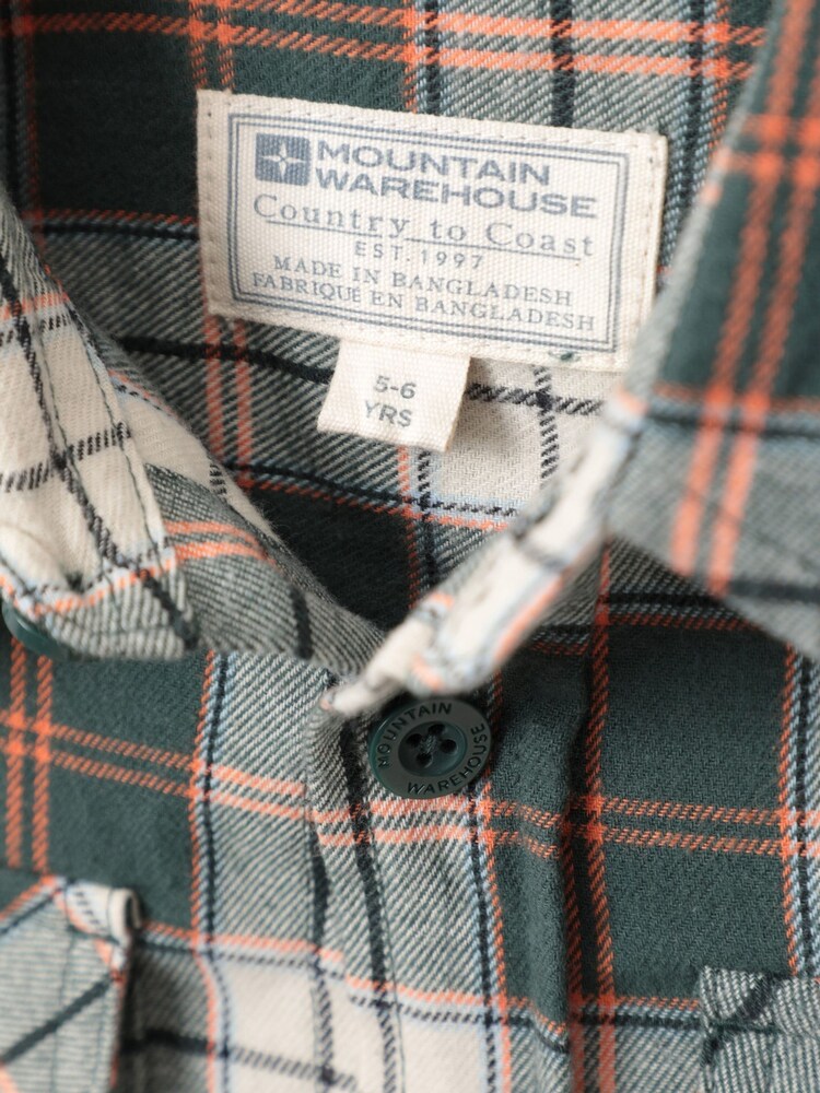 Mountain Warehouse Green Kids Flannel Check 100% Cotton Shirt - Image 5 of 5