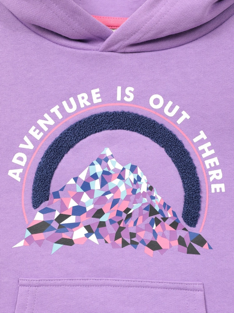 Mountain Warehouse Purple Kids Adventure Is Out There Printed Hoodie - Image 5 of 5