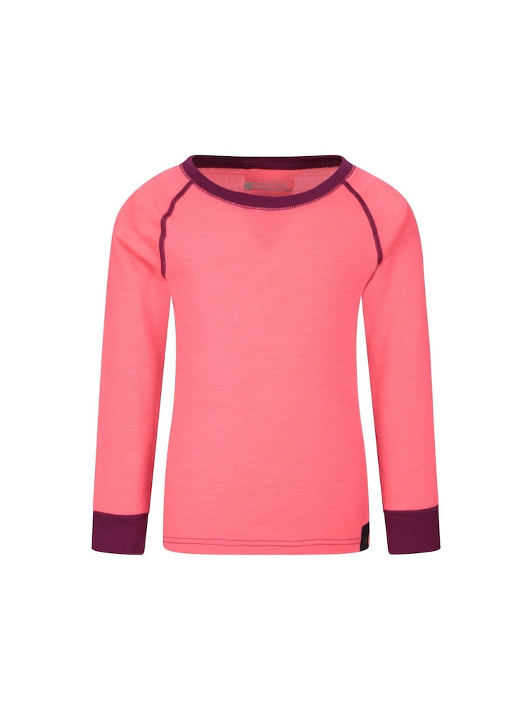وردي - Mountain Warehouse Merino II Kids Round Neck Thermal Top - صورة 1 من 4
