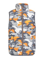Mountain Warehouse Grey Light Rocko Kids Printed Water Resistant Padded Gilet - Image 1 of 5