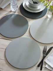 Set of 4 Grey Wooden Tonal Placemats - Image 1 of 3