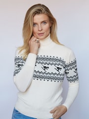 The Little Tailor Ladies Slim Fit Ski Design Knitted Christmas Jumper - Image 3 of 6