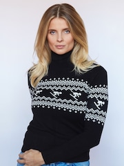 The Little Tailor Ladies Slim Fit Ski Design Knitted Christmas Jumper - Image 1 of 6