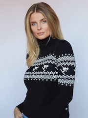 The Little Tailor Ladies Slim Fit Ski Design Knitted Christmas Jumper - Image 3 of 6