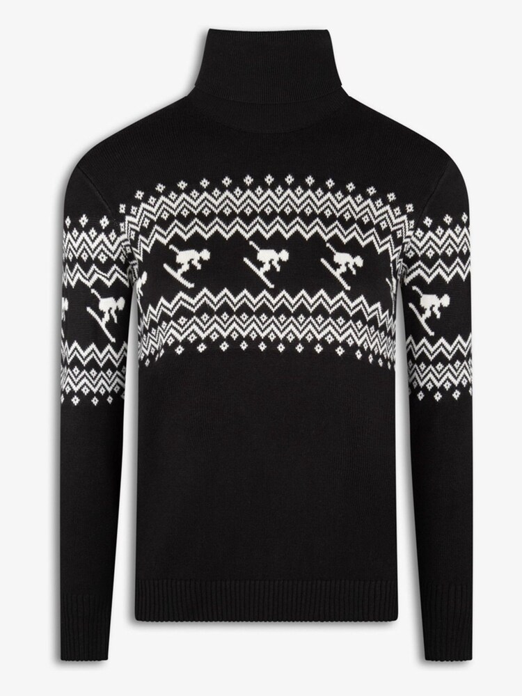 Muscle Fit Mens Christmas Roll Neck Jumper Turtleneck Polo Neck