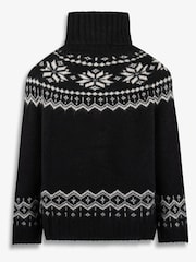The Little Tailor Snowflake Funnel Neck Chunky Christmas Jumper - Image 4 of 5