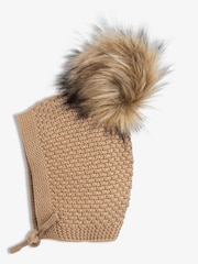 The Little Tailor Baby Pom Pom Textured Knitted 100% Cotton Hat - Image 4 of 4