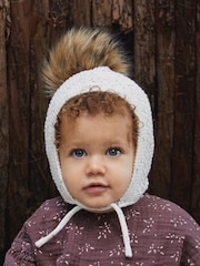 The Little Tailor Baby Pom Pom Textured Knitted 100% Cotton Hat - Image 2 of 3