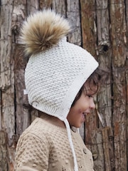 The Little Tailor Baby Pom Pom Textured Knitted 100% Cotton Hat - Image 3 of 3