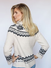 The Little Tailor Snowflake Funnel Neck Chunky Christmas Jumper - Image 2 of 6