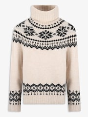 The Little Tailor Snowflake Funnel Neck Chunky Christmas Jumper - Image 4 of 6