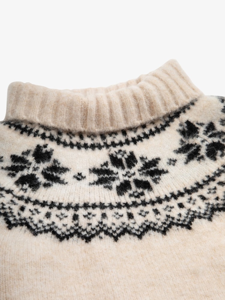 The Little Tailor Snowflake Funnel Neck Chunky Christmas Jumper - Image 6 of 6