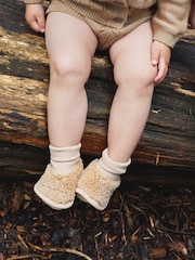 The Little Tailor Plush Lined Sherpa Fleece Baby Booties - Image 1 of 4