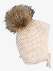The Little Tailor Baby Pom Pom Textured Knitted 100% Cotton Hat - Image 1 of 2