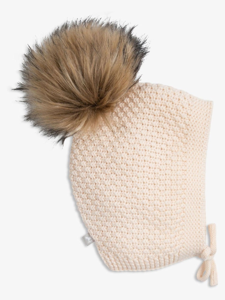 The Little Tailor Baby Pom Pom Textured Knitted 100% Cotton Hat - Image 1 of 2