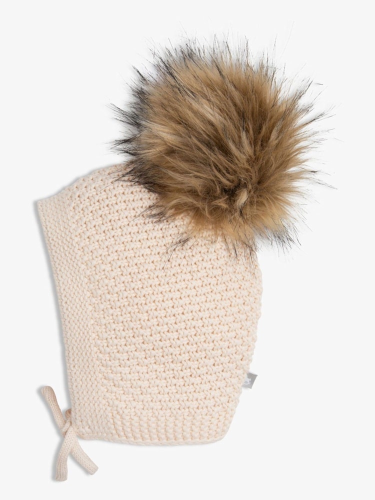 The Little Tailor Baby Pom Pom Textured Knitted 100% Cotton Hat - Image 2 of 2