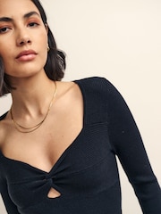 Nobodys Child Black Twist Front Knitted Top - Image 4 of 4