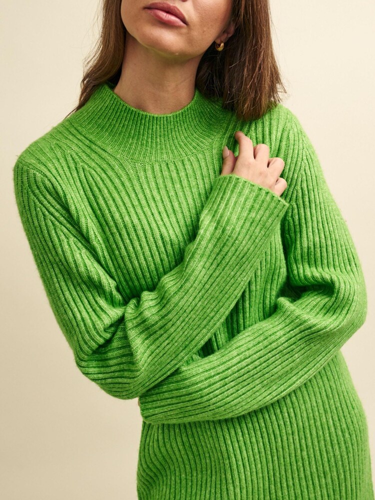 Nobodys Child Green Rib Knitted Mini Dress - Image 5 of 5