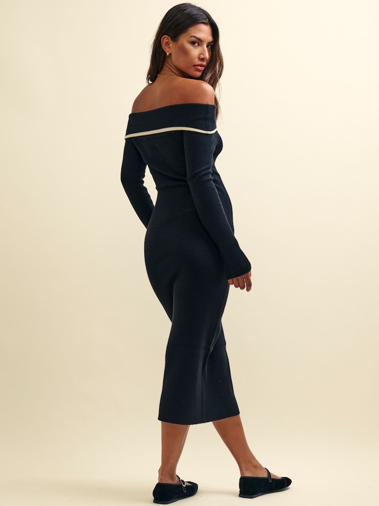 Nobodys Child Bardot Knitted Midi Dress - Image 2 of 5