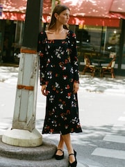 Nobody's Child Abby Midi Black Dress - Image 1 of 6