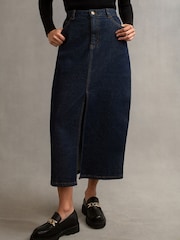 Nobody's Child Blue Denim Column Skirt - Image 1 of 5