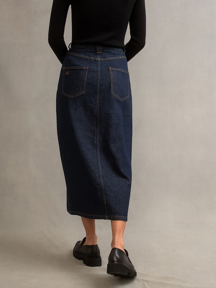 Nobody's Child Blue Denim Column Skirt - Image 2 of 5