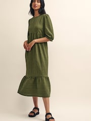 Nobodys Child Green Rachel Midi Dress Crew Neck - Image 3 of 4