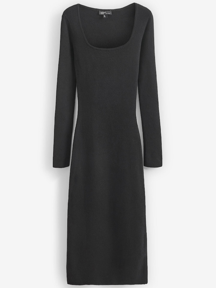 Nobody's Child Square Neck Knitted Midi Dress - Image 5 of 5
