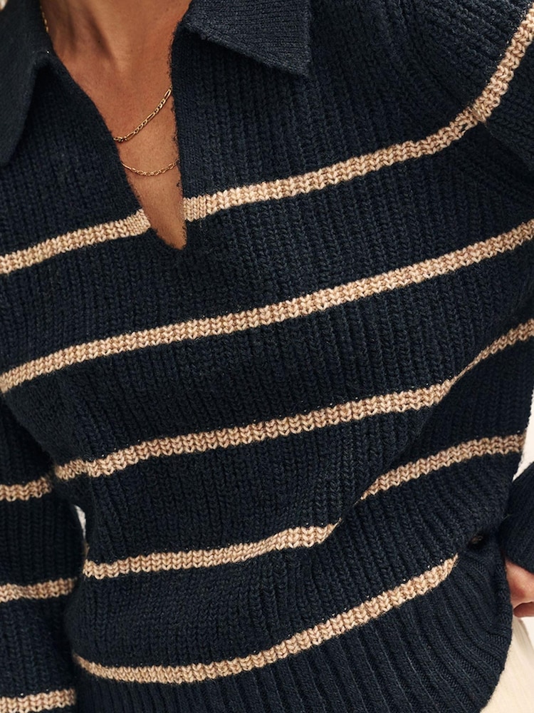 Nobodys Child   Open Collar Chunky Jumper - Image 4 of 4
