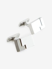 Gun Metal/Silver Puzzle Cufflinks - Image 2 of 4