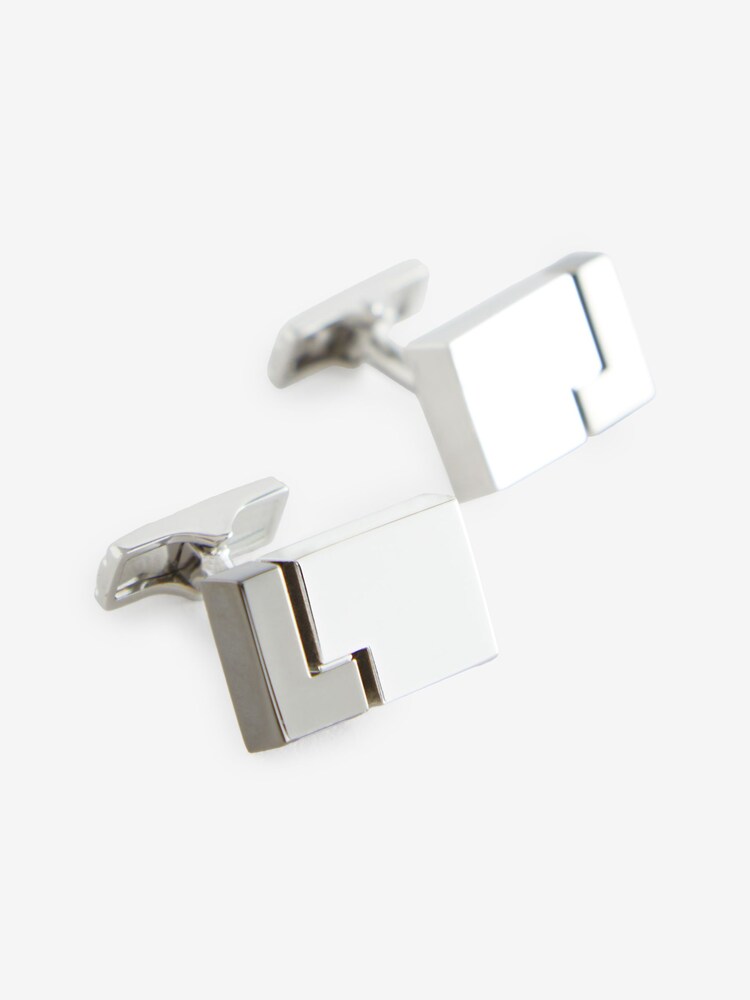 Gun Metal/Silver Puzzle Cufflinks - Image 2 of 4 Gun Metal/Silver Puzzle Cufflinks - Image 2 of 4