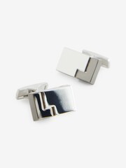Gun Metal/Silver Puzzle Cufflinks - Image 3 of 4
