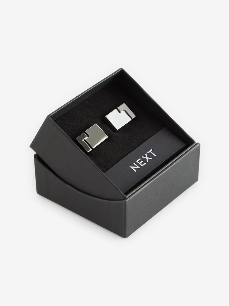 Gun Metal/Silver Puzzle Cufflinks - Image 4 of 4 Gun Metal/Silver Puzzle Cufflinks - Image 4 of 4