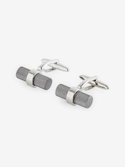 Gun Metal Textured Barrell Cufflink - Image 1 of 2