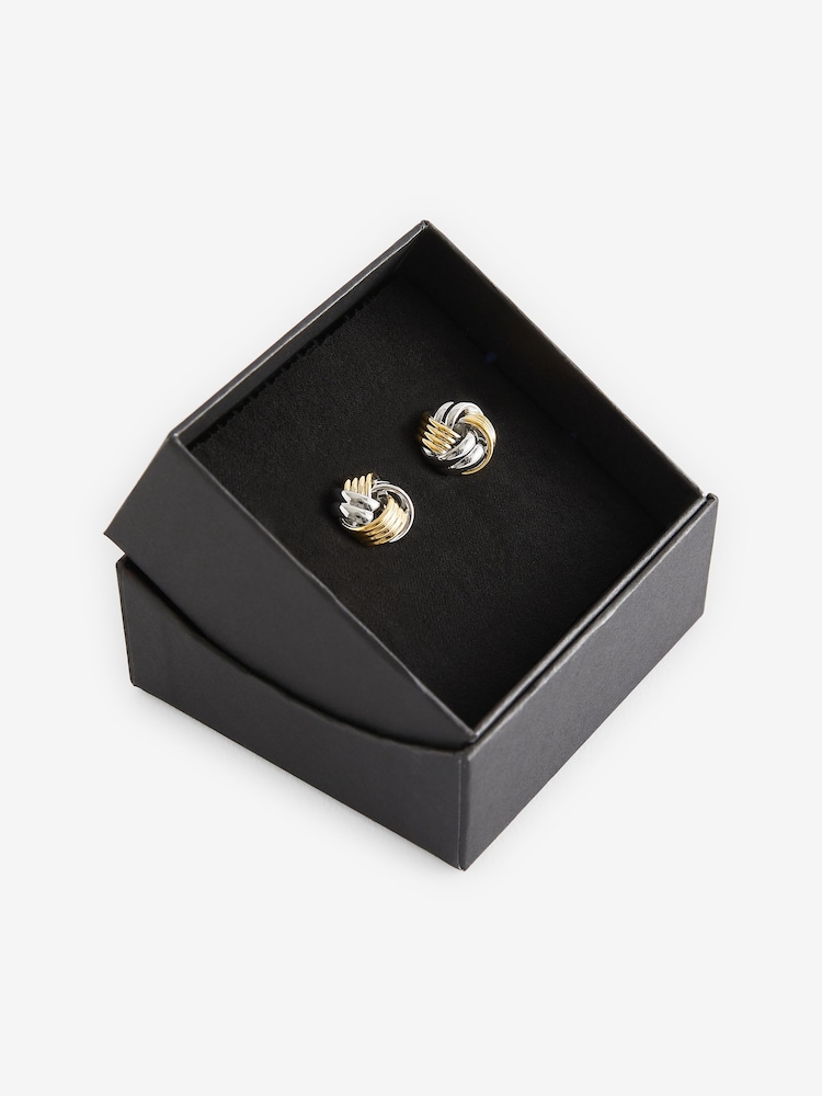 Silver/Gold Knot Cufflinks - Image 2 of 2