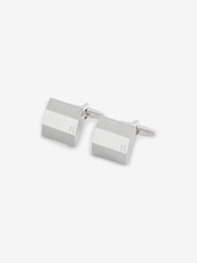 Silver Square Texture Cufflinks - Image 1 of 2