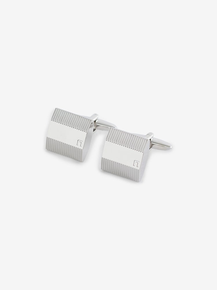 Silver Square Texture Cufflinks - Image 1 of 2