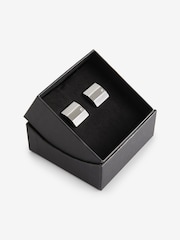 Silver Square Texture Cufflinks - Image 2 of 2