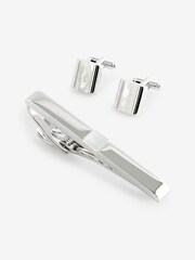Pearl Cufflink And Tie Clip Set - Image 1 of 5