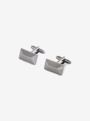 Gun Metal Pyramid Textured Cufflink And Tie Clip Set - Image 3 of 5