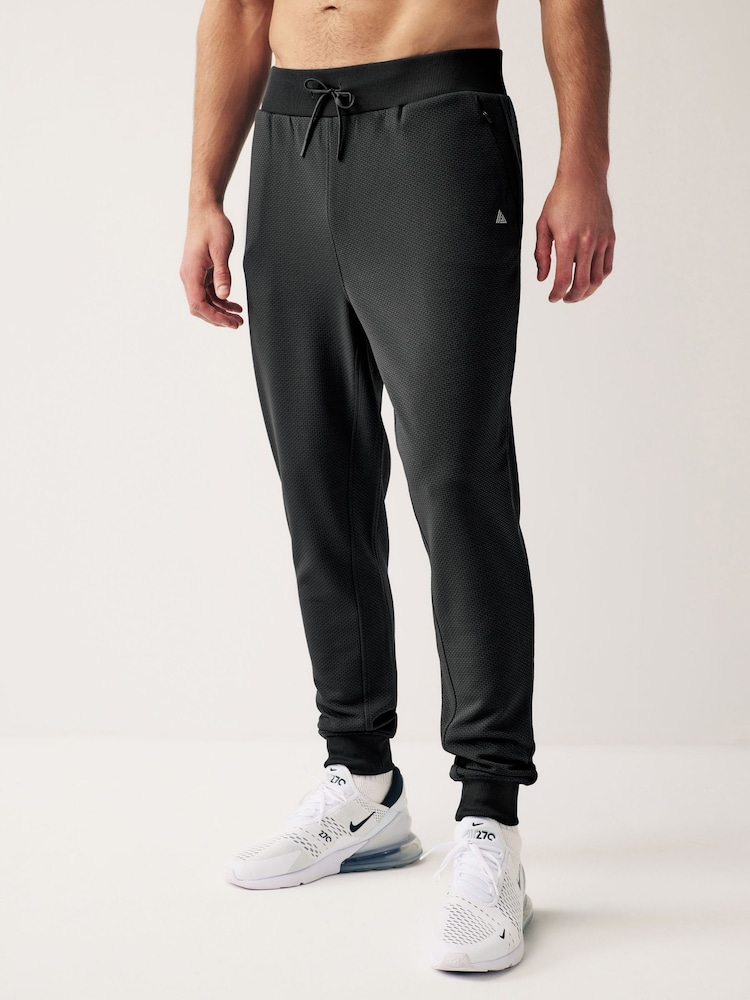 Black Active Textured Joggers - Image 2 of 9