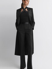 Reiss Black Tessa Satin Halter Neck Top - Image 3 of 5