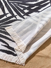 Monochrome XL Lightweight Leaf 100% Cotton Beach Towel - Image 2 of 3