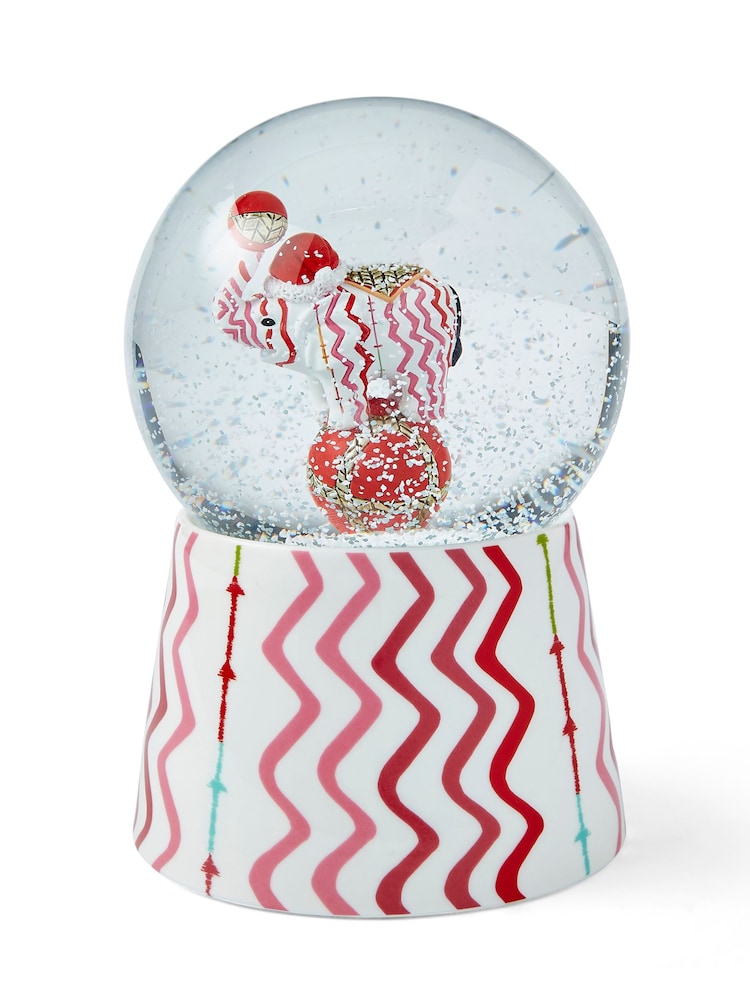 Spode White Kit Kemp Rik Rak Elephant Snow Globe - Image 2 of 6