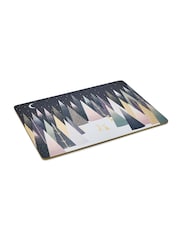 Portmeirion Set of 4 Blue Sara Miller Frosted Pines Christmas Placemats - Image 4 of 5