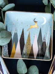 Portmeirion Blue Sara Miller Frosted Pines 3 Square Dishes - Image 2 of 6