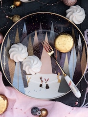 Portmeirion Blue Sara Miller Frosted Pines Set of Four Side Plates - Image 1 of 6