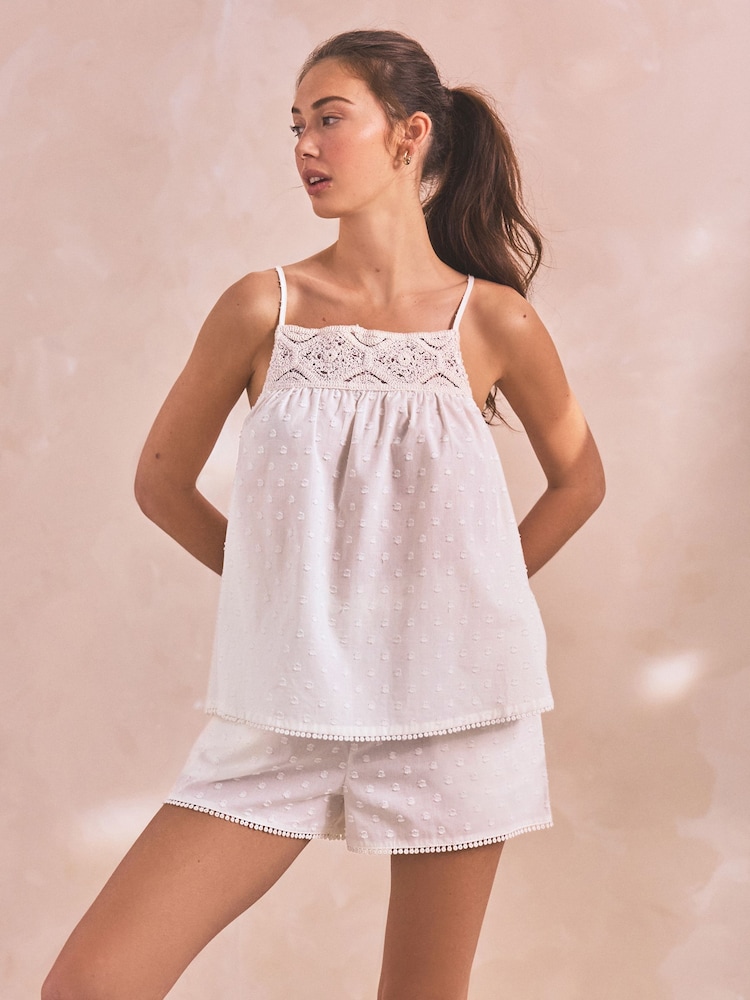 White Cami Short Set Pyjamas - Image 1 of 10