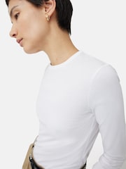 Jigsaw White Long Sleeve 100% Cotton Top - Image 5 of 7